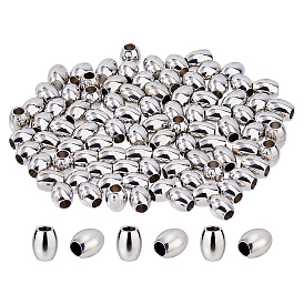 100Pcs Barrel 202 Stainless Steel Spacer Beads