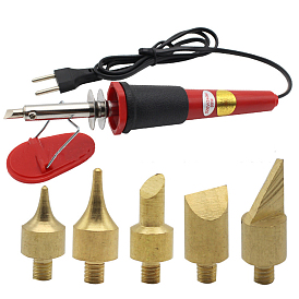 Electric Soldering Iron Sets, with Plastic Handle and 7Pcs Carving Iron Tips, 220V-240V