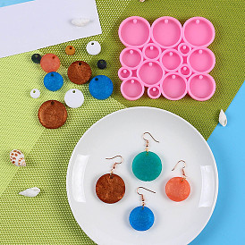 Flat Round Pendant Silicone Molds, Epoxy Resin Jewelry Making