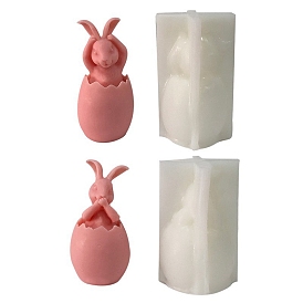 Пасхальное яйцо с кроликом, пищевые силиконовые формы для украшения дисплея, формы для литья смолы, инструменты для производства глиняных ремесел