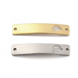 201 звенья / соединители из нержавеющей стали, изогнутый прямоугольник с полым животным, штамповка пустой метки