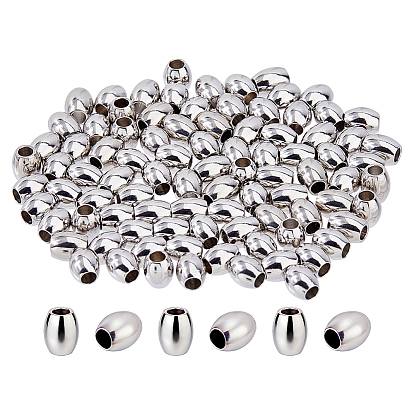 100Pcs Barrel 202 Stainless Steel Spacer Beads