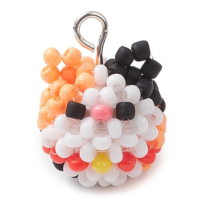 Подвески в виде кошек из бисера, подвески из бисера, с железными петлями