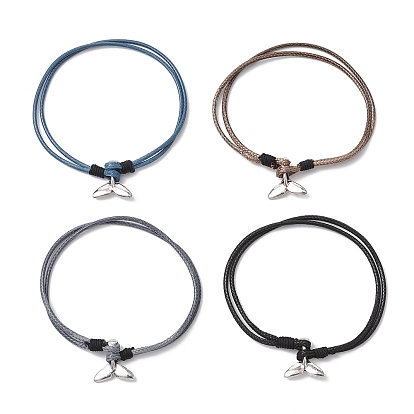 Браслеты с подвесками из сплава «рыбий хвост кита», корейские браслеты из вощеного полиэфирного шнура для мужчин