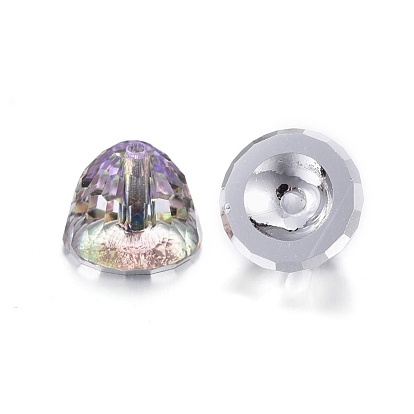 Electroplate K9 Glass Rhinestone Beads, Faceted, Bell
