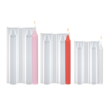 3 шт. 3 стили гладкие обычные большие, средний, маленький, силиконовые формы для длинных круглых ножек свечей, колонка