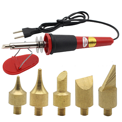 Electric Soldering Iron Sets, with Plastic Handle and 7Pcs Carving Iron Tips, 220V-240V
