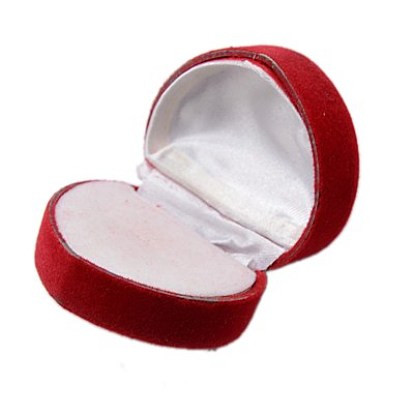 Heart Shape Velvet Ring Boxes, Valentine's Day Wedding Engagement Jewelry Gift Boxes