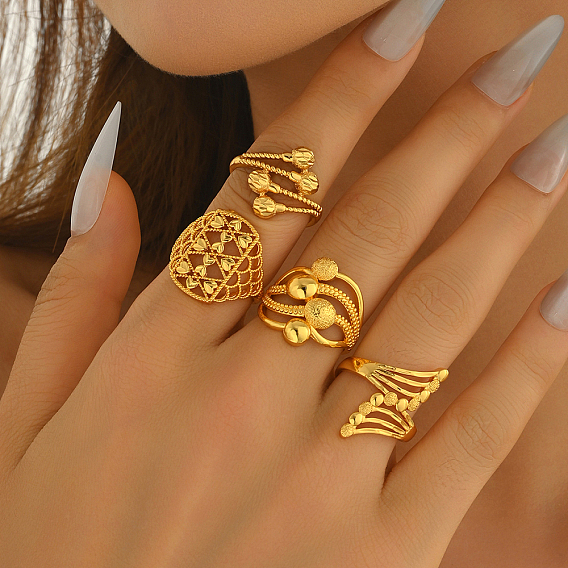 Регулируемые латунные открытые манжеты для женщин