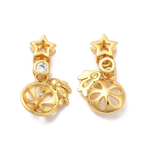 Стеллажное покрытие, экологически чистая латунь, микропаве, кубический цирконий, подвески, долговечный, без свинца и без кадмия, звезда с шармом кролика, за половину пробурено бисера