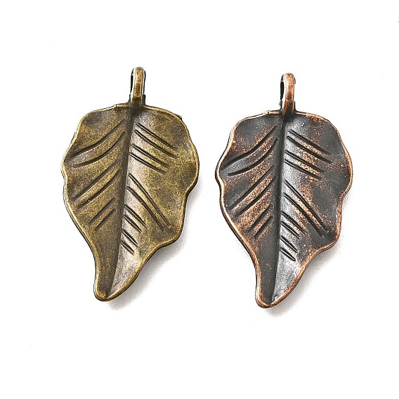 Сплавочные подвески тибетского стиля, без кадмия и без свинца, лист прелести