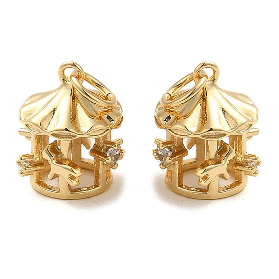 Покрытие стойки латунь микропаве прозрачные подвески из кубического циркония, без кадмия и без свинца, карусель