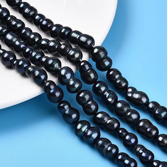 Нити натуральных бусинок из зернистого жемчуга кеши в стиле барокко, культивированный пресноводный жемчуг, окрашенные, Горлянка