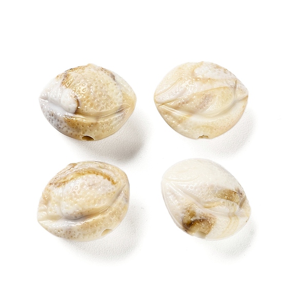 Акриловые бусины-ракушки, овальные