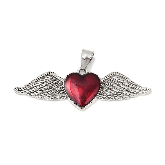 Подвески из эмали и сплава, сердце с крыла