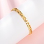 Латунные кубинские звенья цепи браслеты для женщин, долговечный, стойки покрытие, без кадмия и без свинца