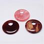 Natural Gemstone Pendants, Flat Round