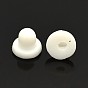 Plastic Clip on Earring Pads, White, 6x5mm, Hole: 1mm