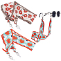 2Sets 2 Colors Polyester Ribbon Eyeglasses Chains, Neck Strap for Eyeglasses, with 4Pcs Silicone Loop Ends