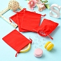 Rectangle Velvet Packing Pouches, Drawstring Bags, for Gift Wrapping