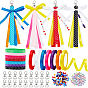 DIY Keychain Making Kits, Including Iron Swivel Lobster Claw Clasps, Polyester Ribbon, Acrylic Beads, Grosgrain Ribbon