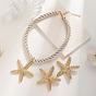 Ожерелья с подвесками и серьги-гвоздики из сплава морской звезды и полиэстерового шнура