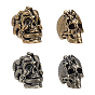 4Pcs 4 Styles Outdoor EDC Tool Brass Parachute Rope European Beads, Large Hole Beads, Skull with Spider