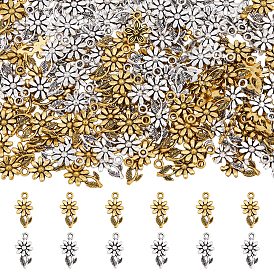 160Pcs 2 Colors  Alloy Pendant, Flower
