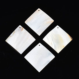 Natural Freshwater Shell Big Pendants, Rhombus