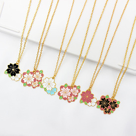 Chic Multicolor Floral Pendant Necklace for Effortless Style and Elegance