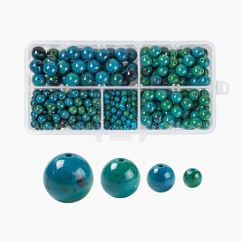 340Pcs 4 Sizes Synthetic Chrysocolla Beads, Round