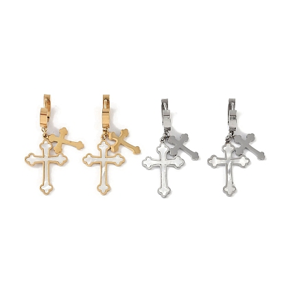 Серьги-гвоздики в форме креста 304 из нержавеющей стали, болтаться серьги для женщин