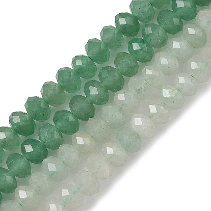 Природные пряди авантюрин зеленый шарик, граненые, рондель