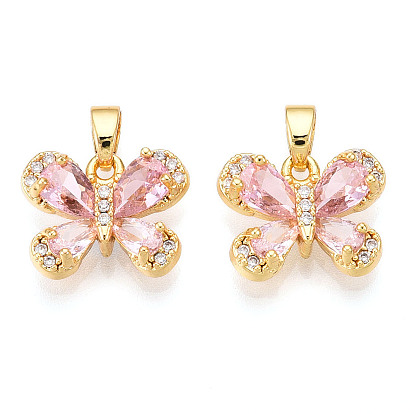 Латунные микро проложить кубического циркония прелести, без кадмия и без свинца, бабочка