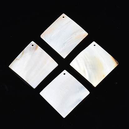 Natural Freshwater Shell Big Pendants, Rhombus