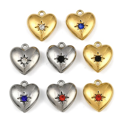 304 прелести нержавеющей стали, со стразами, шарма сердца