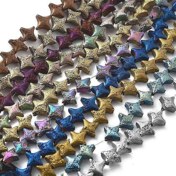 Гальванические бусины из натуральной лавы, звезда