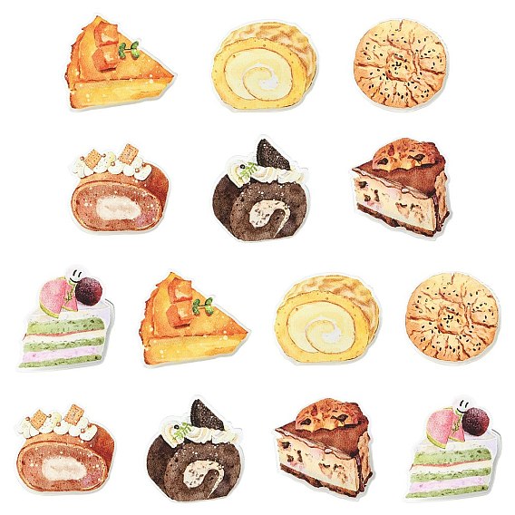 35Pcs 7 Styles Acrylic Lapel Pin Backs for Backpack Clothes, with Iron Needle, Cake & Bread