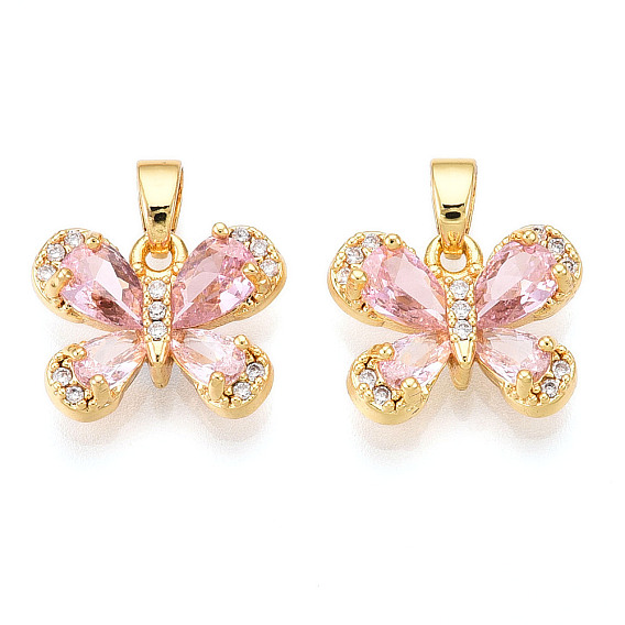 Латунные микро проложить кубического циркония прелести, без кадмия и без свинца, бабочка