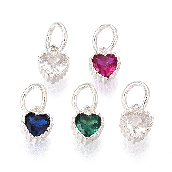 925 подвески в форме сердца из стерлингового серебра с кубическими цирконами, с печатью 925, серебряные