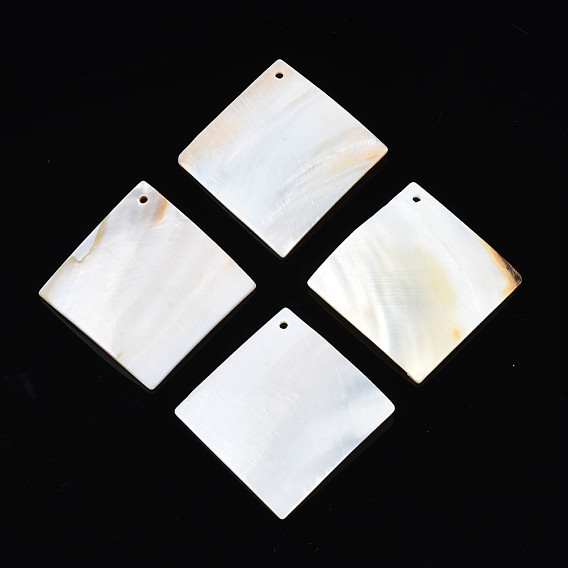 Natural Freshwater Shell Big Pendants, Rhombus