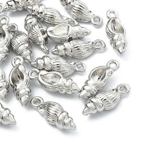 SHEGRACE Brass Shell Shape Charms, Cadmium Free & Nickel Free & Lead Free