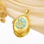 Латунь эмаль Locket подвески, овал с диванной чашей