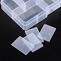 10 Compartment Organiser Storage Plastic Box, Adjustable Dividers Box, for Loom Bands Craft or Nail Art Beads, 7x13x2.3cm