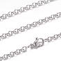 304 Stainless Steel Rolo Chain Necklaces, with Lobster Claw Clasps