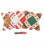 Cone Paper Bakery Boxes, with Bowknot Ribbon, with NO Tag, for Mini Cake Cupcake Cookie Packing, Christmas Theme