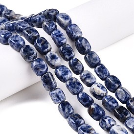 Natural Blue Spot Jasper Beads Strands, Cuboid