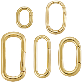 5шт 5 стили латунные пружинные затворные кольца, стойки покрытие, овальные