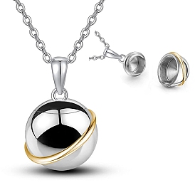 Planet Stainless Steel Pendant Necklace, Urn Ashes Necklaces for Women Men