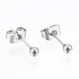 304 из нержавеющей стали серьги, гипоаллергенные серьги, круглый шар